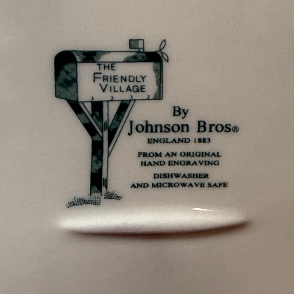 The Friendly Village Bless This House Scalloped Platter Johnson Bros England 11” - Picture 9 of 14